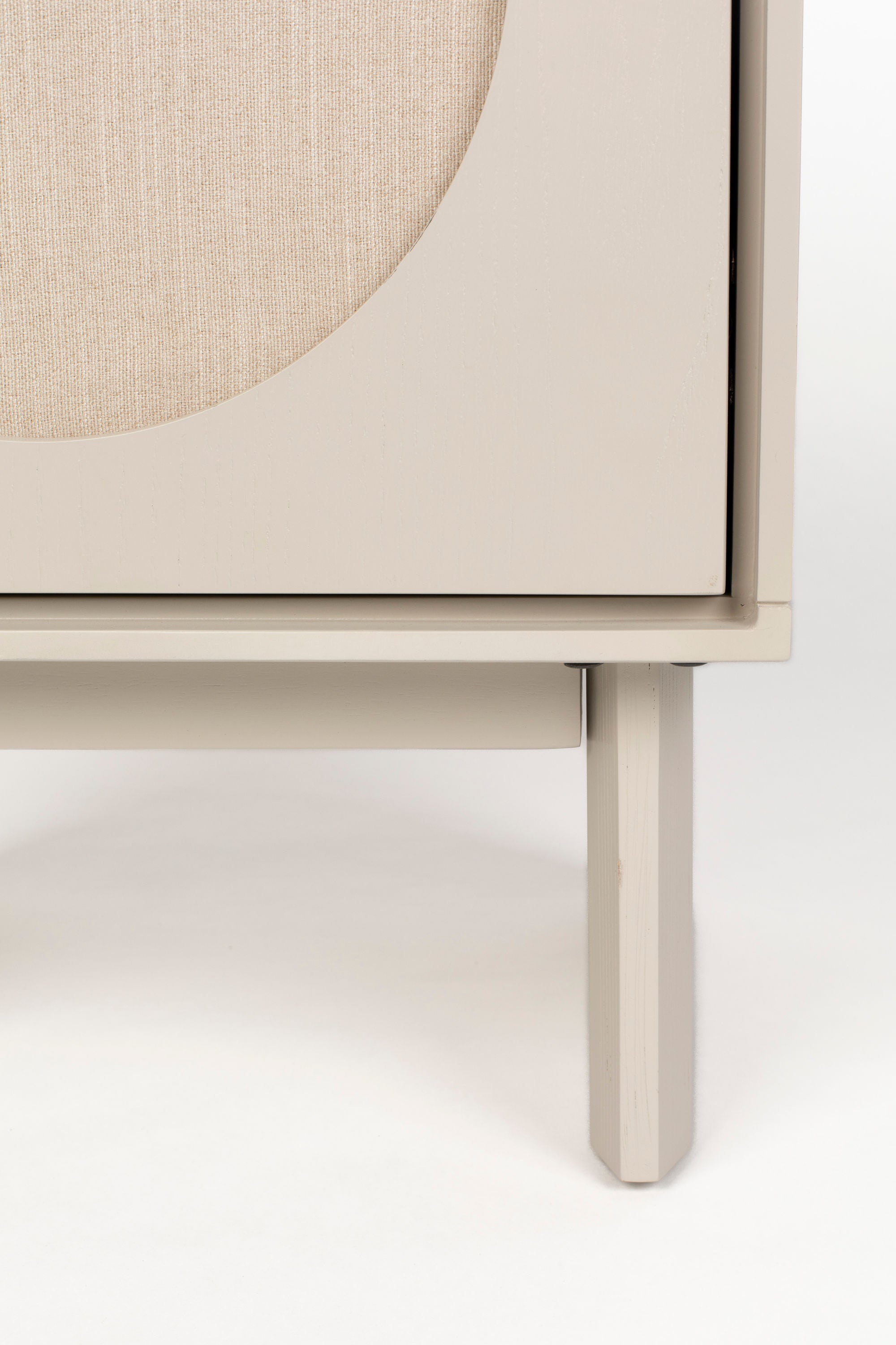 Zuiver Twin Acacia Wood & Fabric Circle Bedside Table